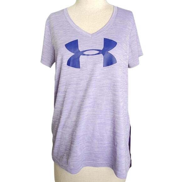 Under Armour Purple Loose Heat Gear Short Sleeve Tee Shirt Size Medium - Picture 1 of 3